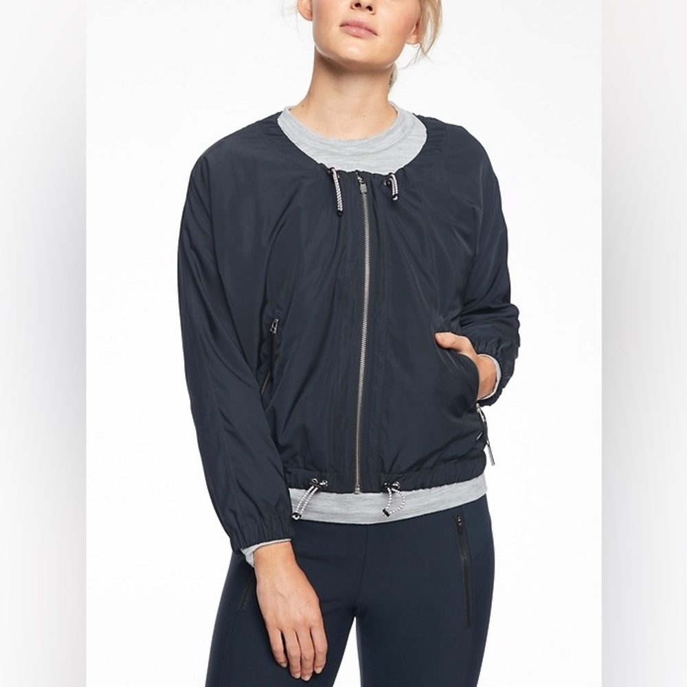 💙 Athleta Chill Bomber Jacket | Navy | Size Small | Elevated Windbreaker 💙